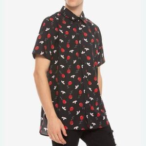 IT Chapter 2 Pennywise Balloon Halloween 100% Cotton Button Up Shirt Size Small